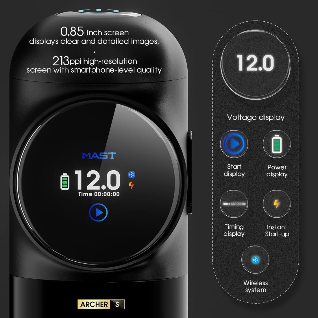 Mast Archer S Máquina de Tatuaje Inalámbrica 4.2mm Gris Mate