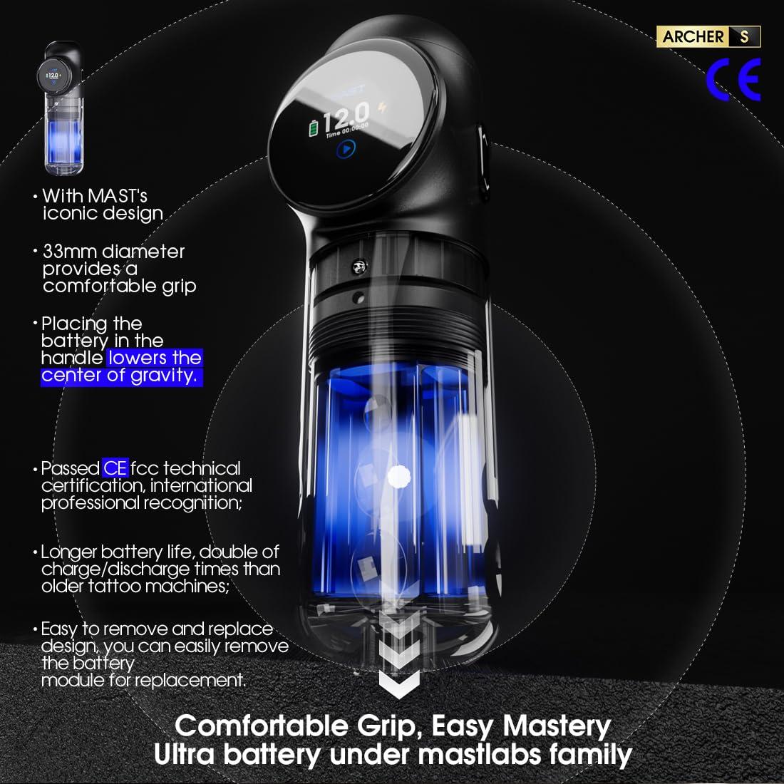 Mast Archer S Máquina de Tatuaje Inalámbrica 4.2mm Gris Mate