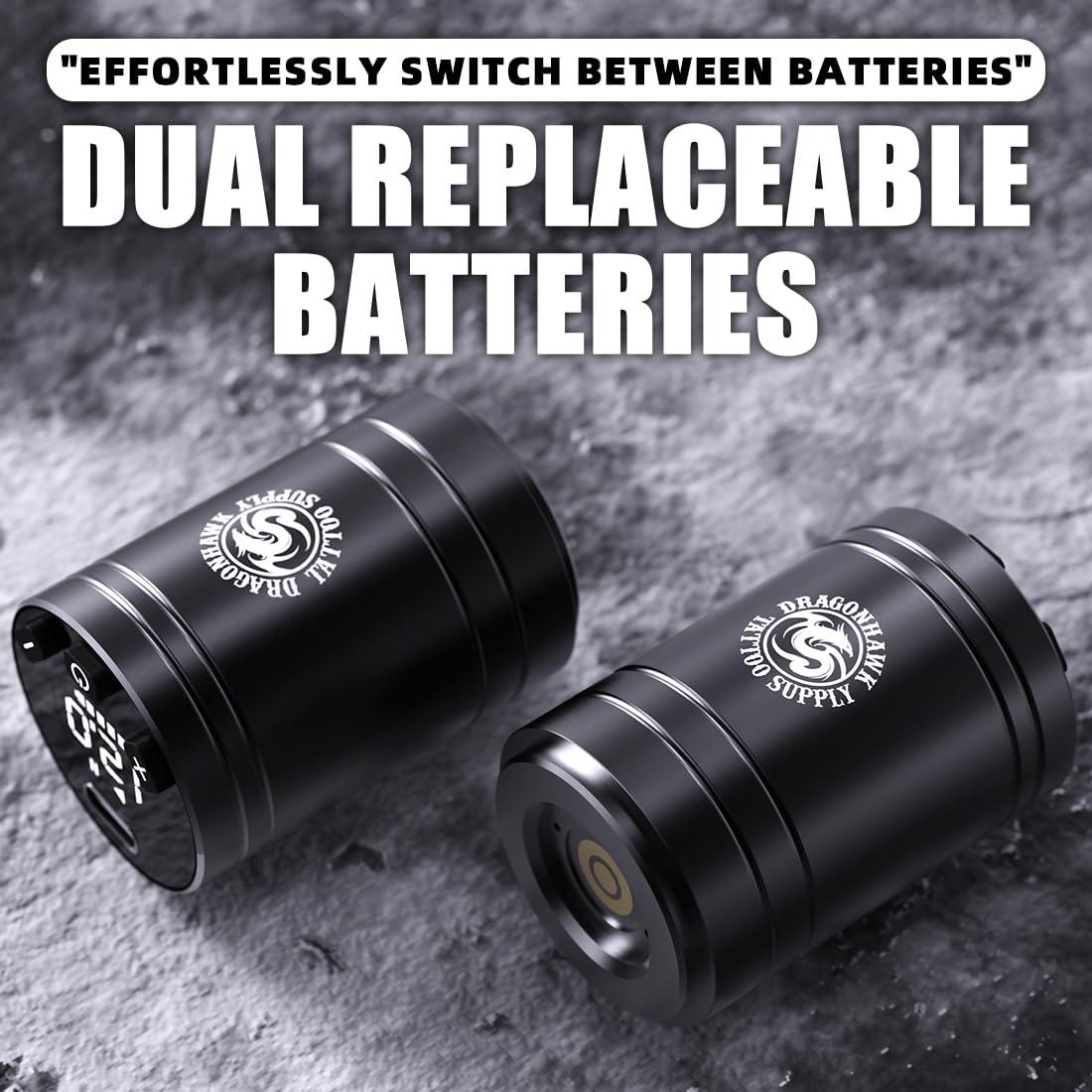 Kit de Tatuaje Inalámbrico Dragonhawk A2 con 2 Baterías