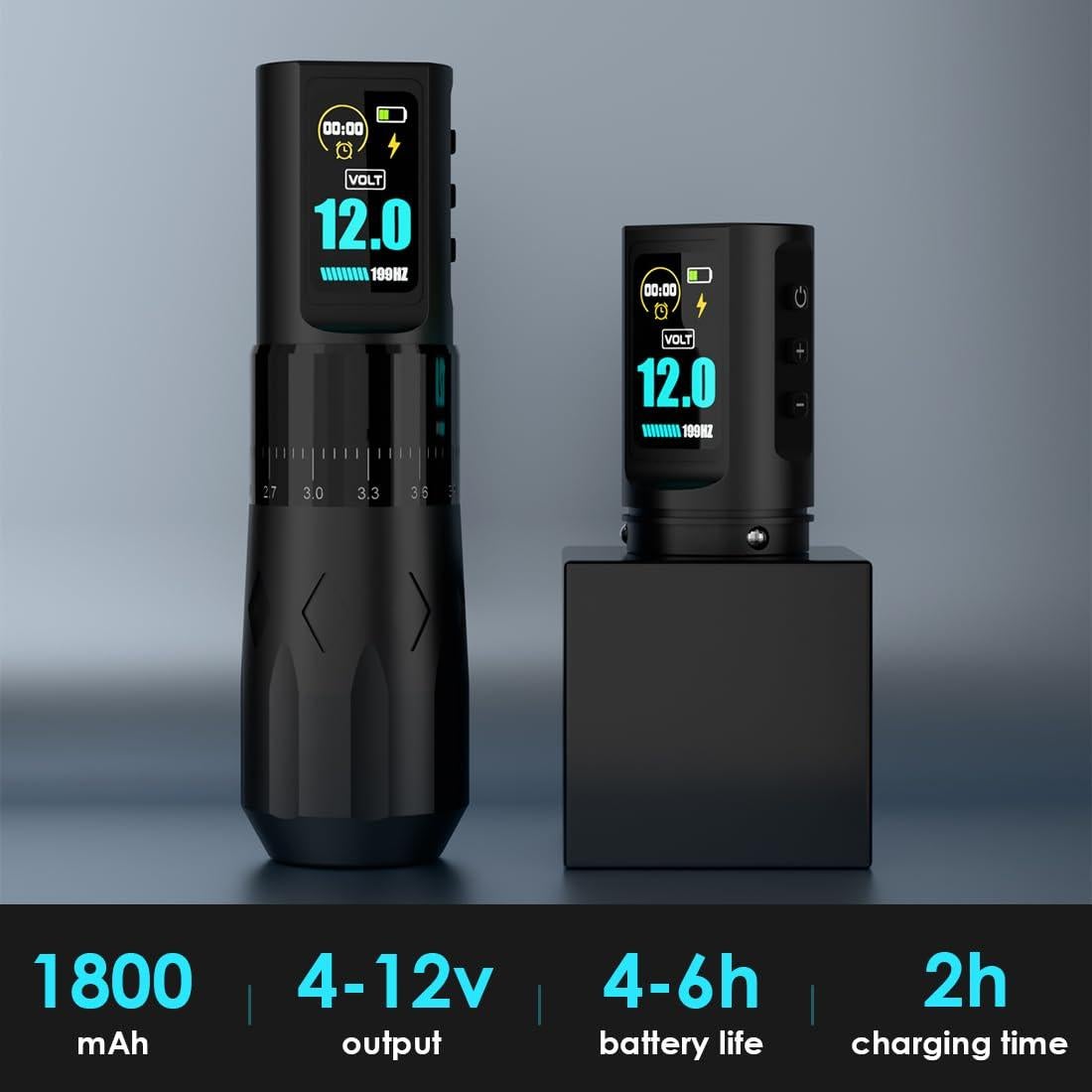 Kit de Tatuaje KVM con 2 Baterías y 20 Cartuchos de Tinta