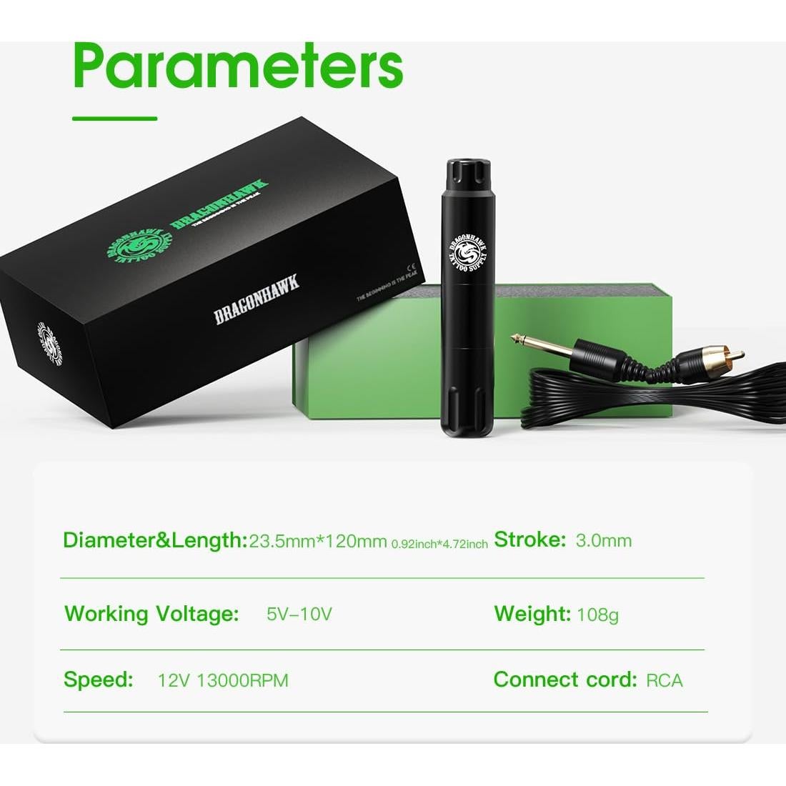 Kit de Tatuaje Inalámbrico Dragonhawk S12 para Principiantes