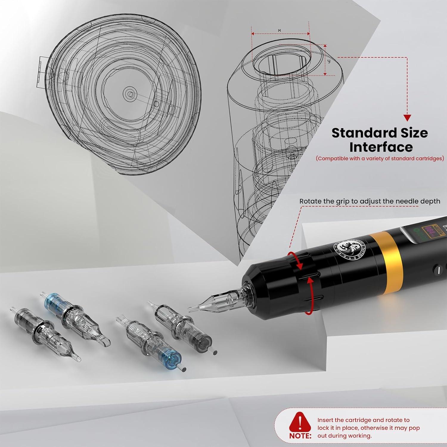 Máquina de Tatuaje Inalámbrica Wormhole HP73-A 1800mAh LED
