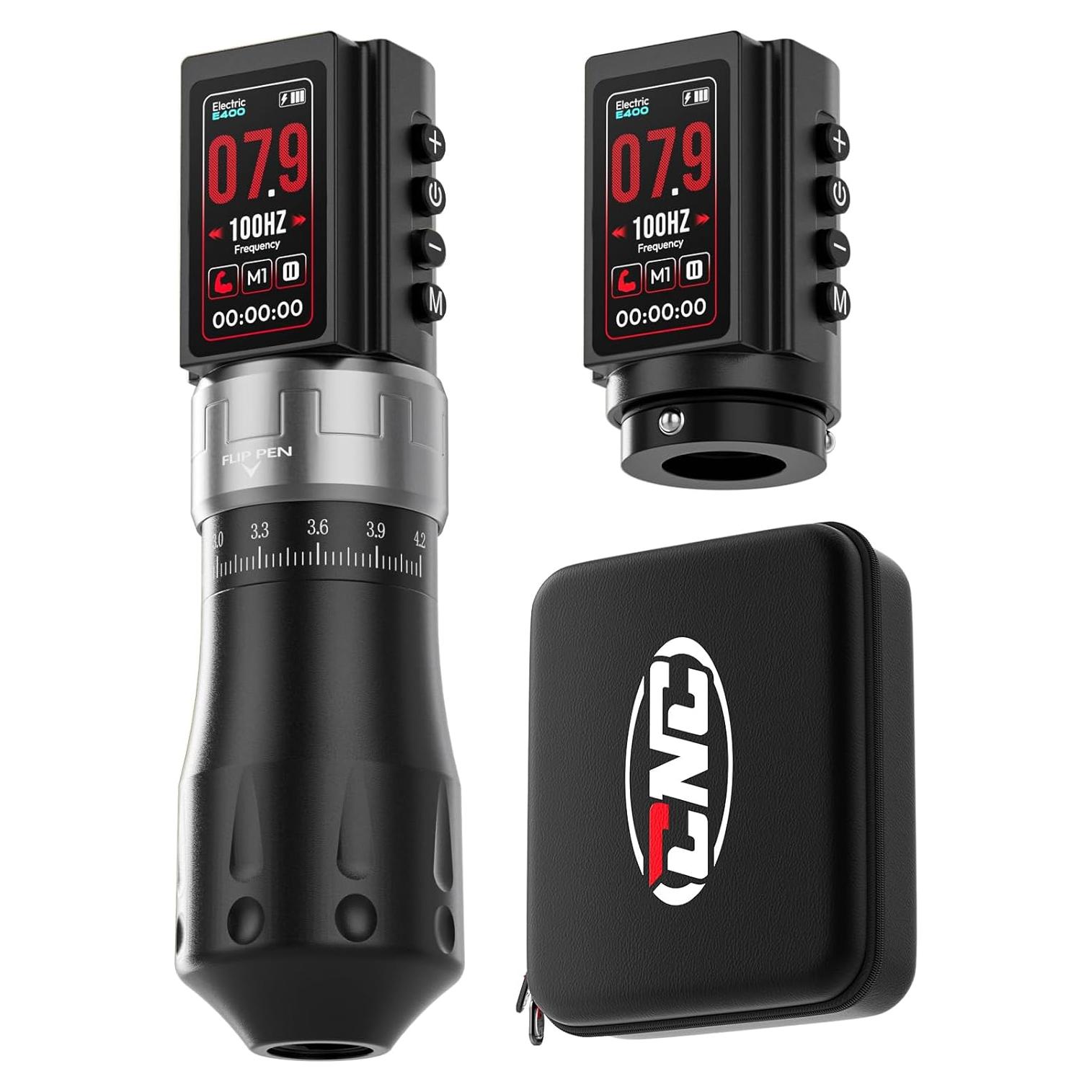 Máquina de Tatuaje Inalámbrica CNC E400 con 2 Baterías 1800mAh