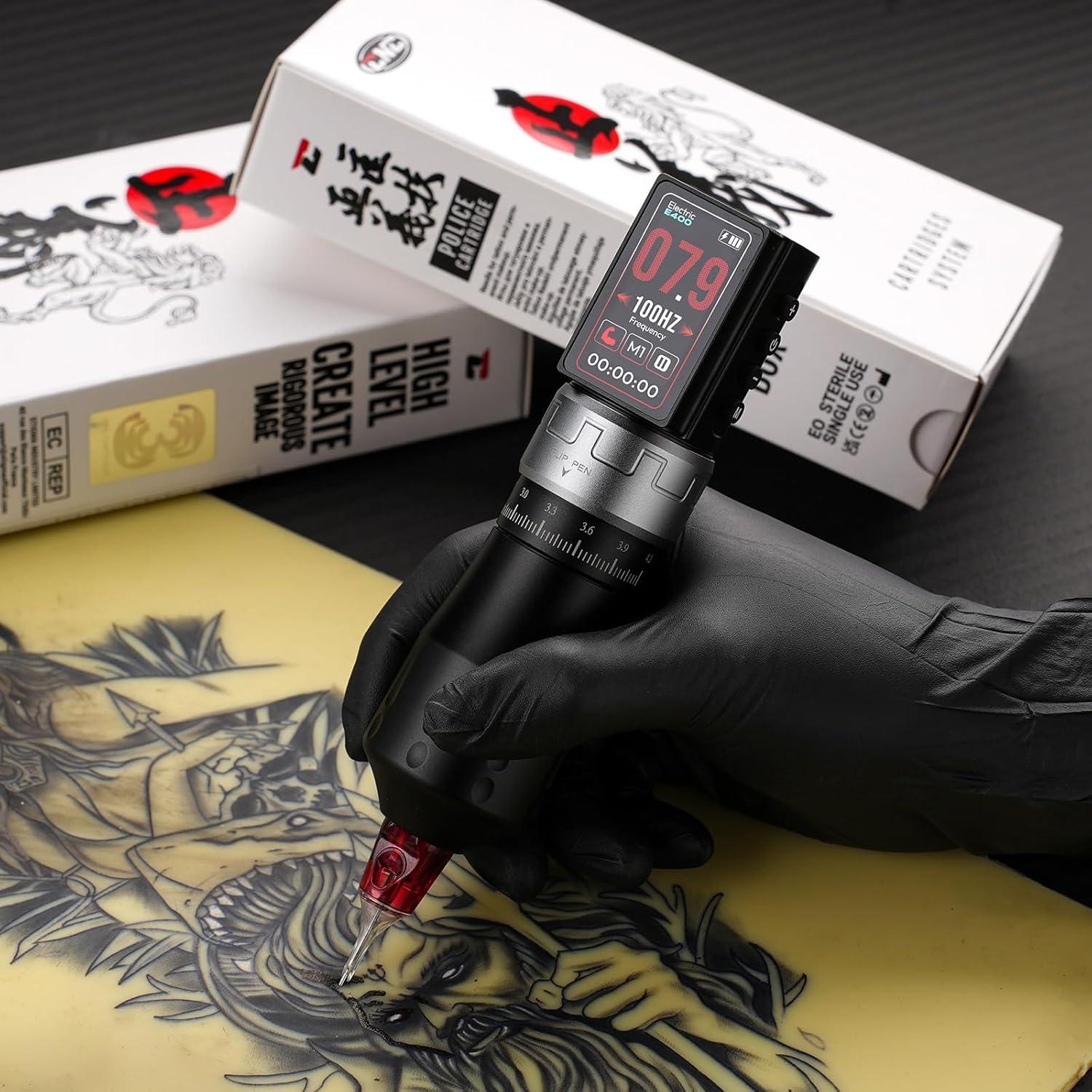 Máquina de Tatuaje Inalámbrica CNC E400 con 2 Baterías 1800mAh