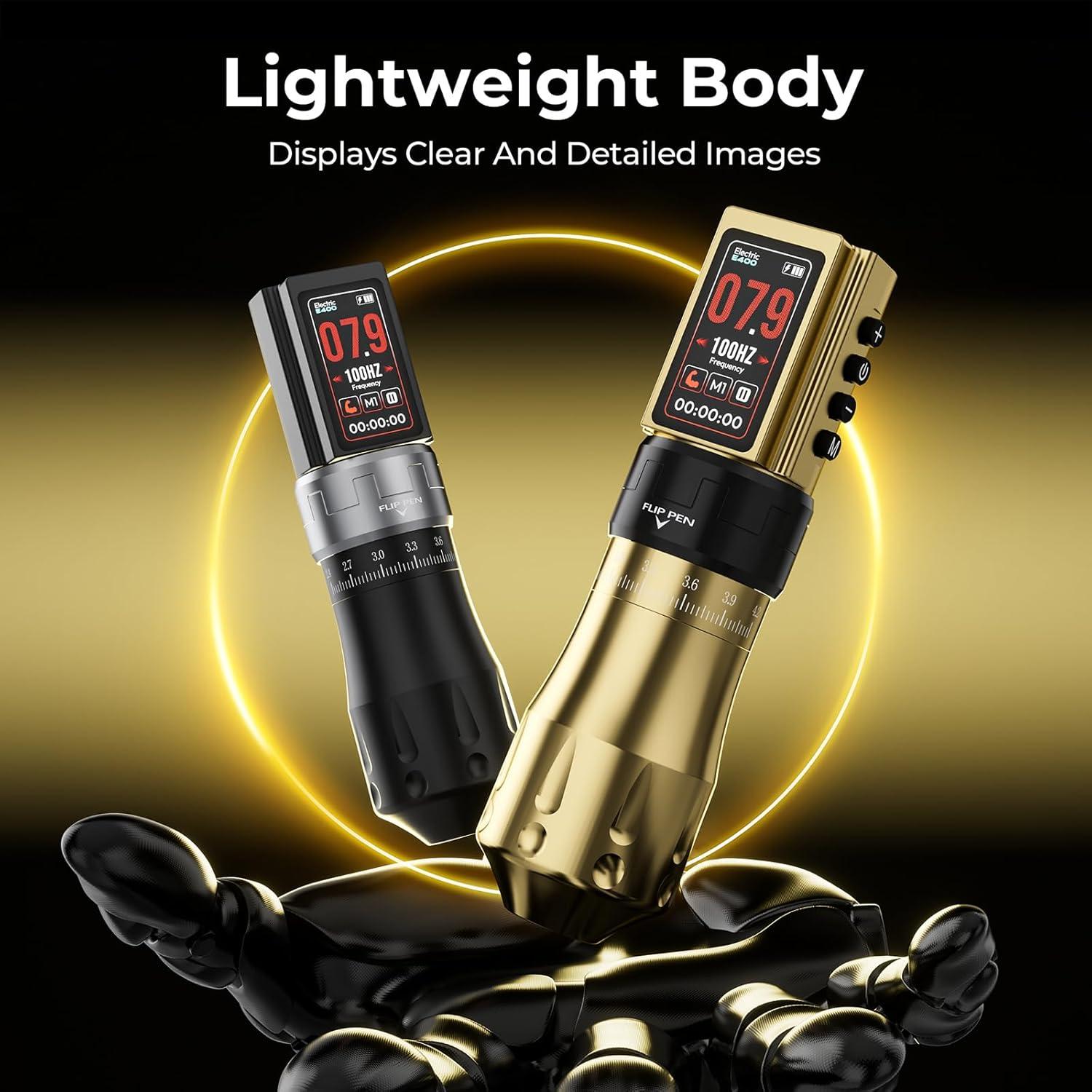 Máquina de Tatuaje Inalámbrica CNC E400 con 2 Baterías 1800mAh