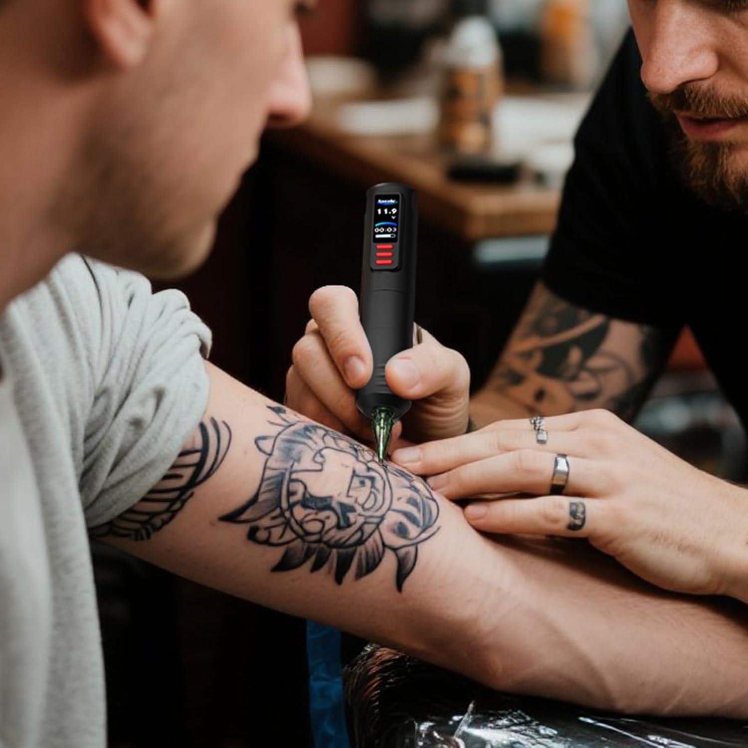 Kit de Tatuaje NAZZOR con Máquina, 2 Baterías 1600mAh y 20 Cartuchos