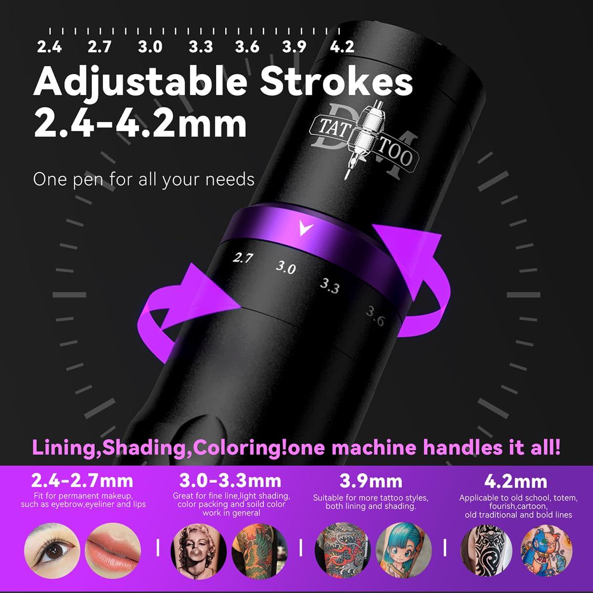 Máquina de Tatuaje Inalámbrica DMTATTOO con Pantalla LED