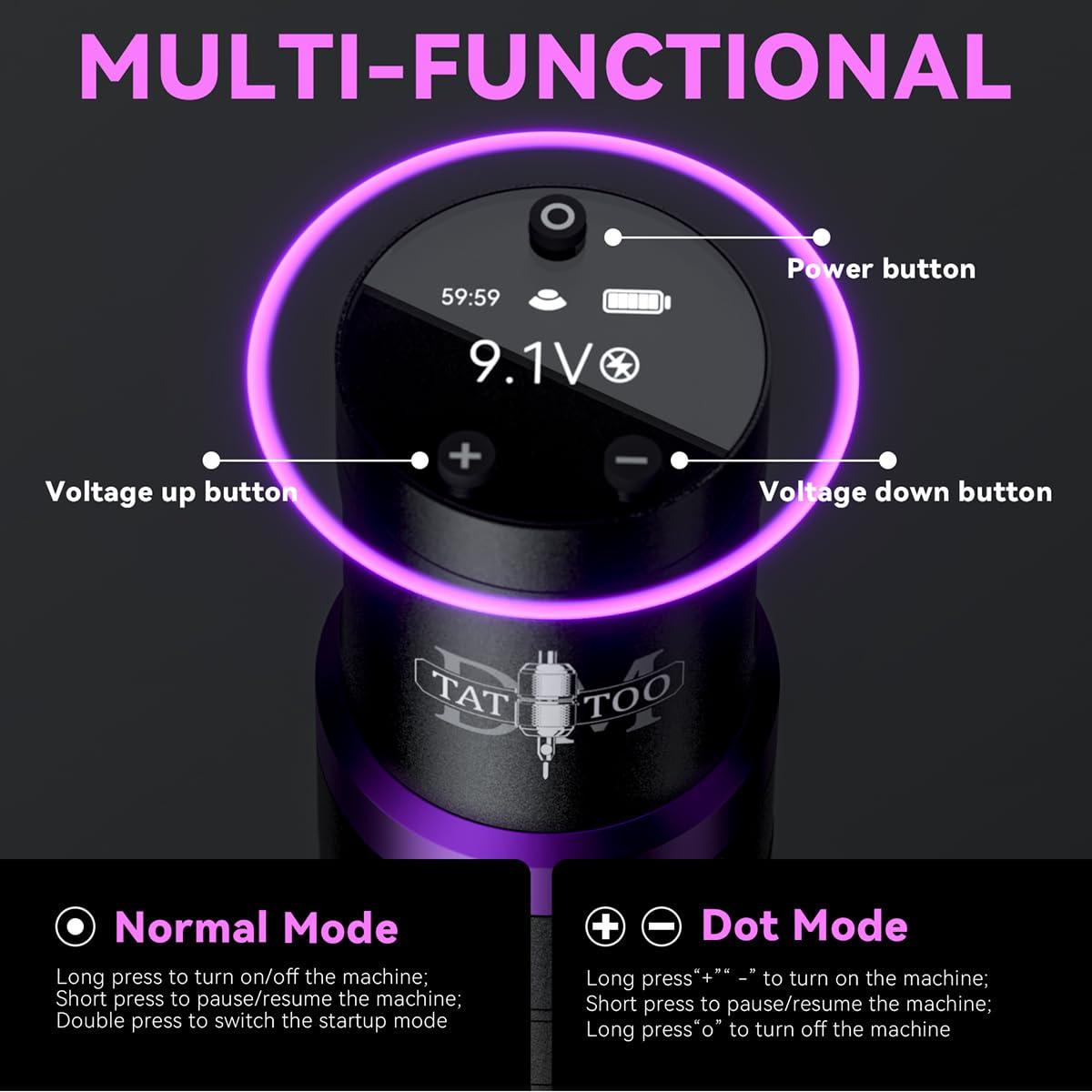 Máquina de Tatuaje Inalámbrica DMTATTOO con Pantalla LED