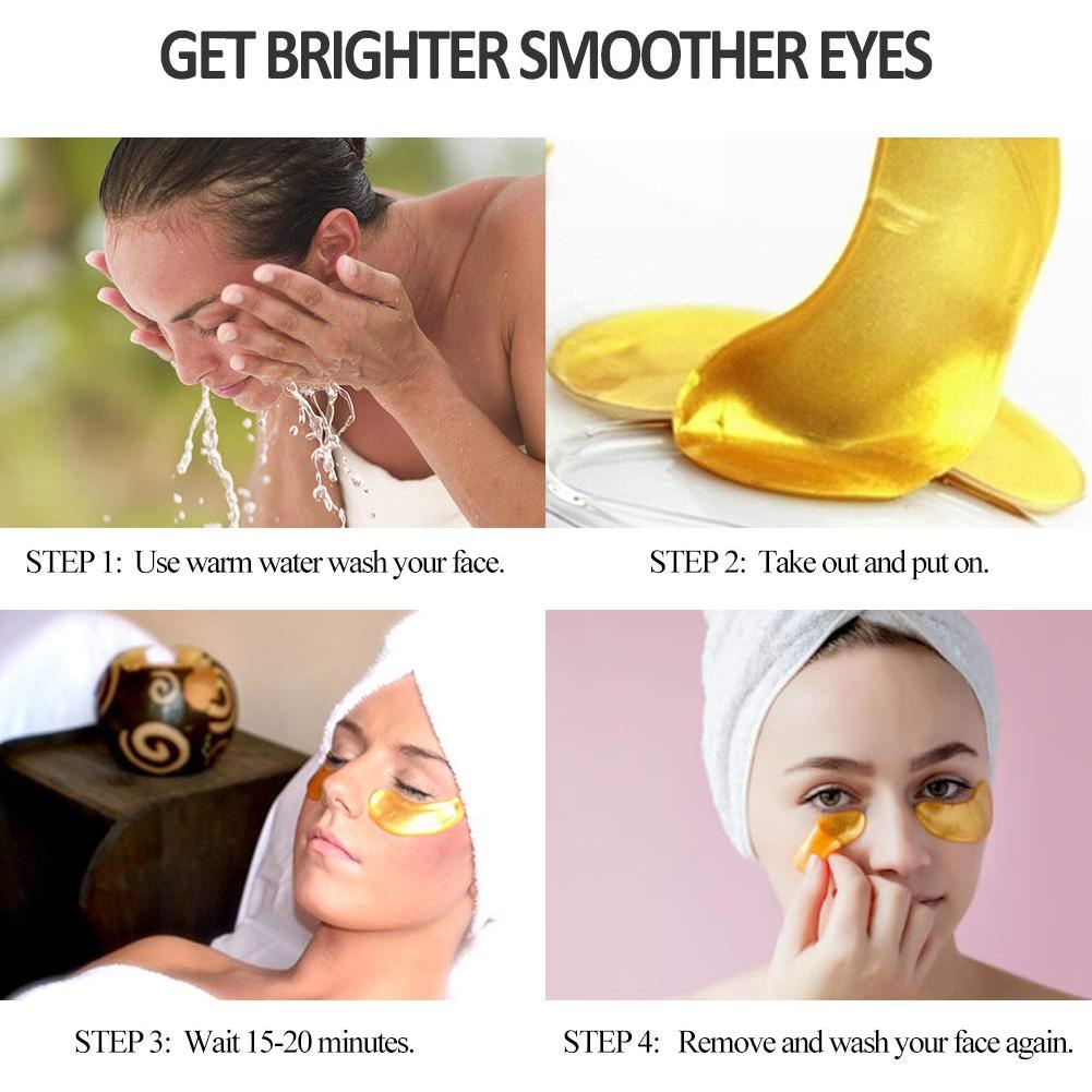 Conjunto de Mascarillas Hidratantes VERONNI - 20 Parches Ojos y 10 Labios Oro 24K