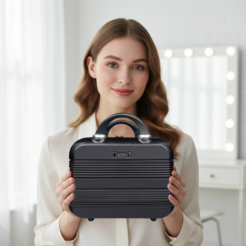 Estuche de Maquillaje Duro 14" PC+ABS Negro - Organizador Cosmético