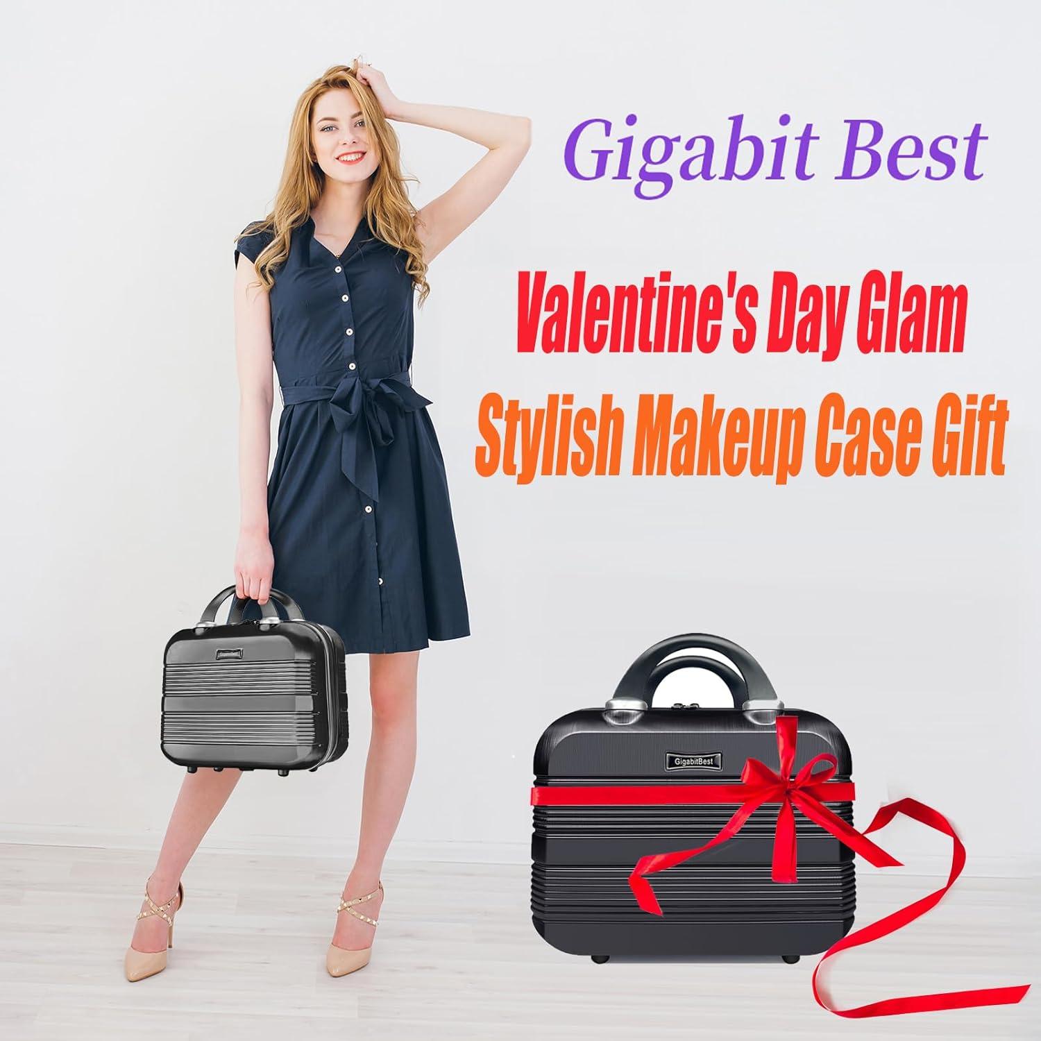 Estuche de Maquillaje Duro 14" PC+ABS Negro - Organizador Cosmético