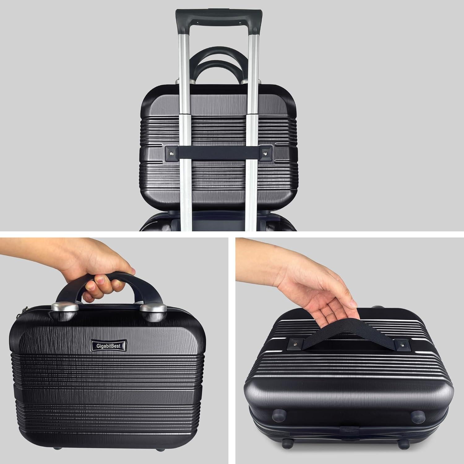 Estuche de Maquillaje Duro 14" PC+ABS Negro - Organizador Cosmético