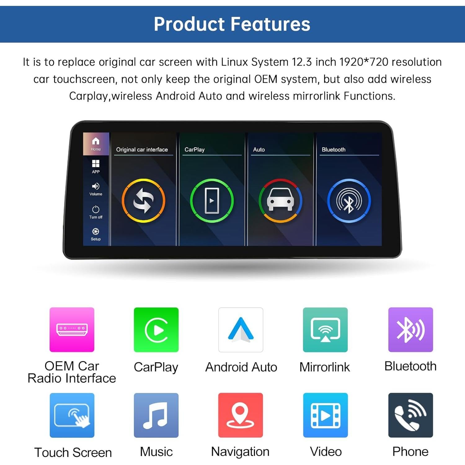 Pantalla Táctil 12.3" Road Top para BMW Serie 5 F10/F11 2012-2016