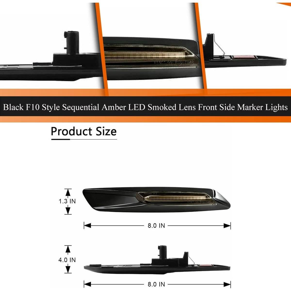 Luces de Marcador Lateral LED Ámbar Adiil para BMW E82 E88 E90 E91 E92 E93 E60 E61