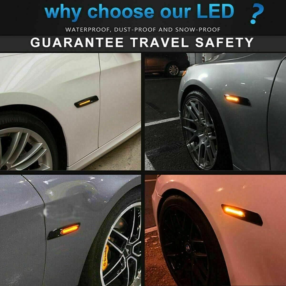 Luces de Marcador Lateral LED Ámbar Adiil para BMW E82 E88 E90 E91 E92 E93 E60 E61