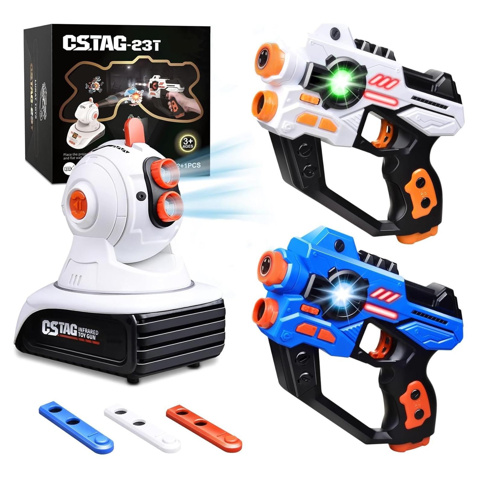 Laser Tag, 2 Lazer Toy Gun of Projector with Digital LED Score Display, Gifts for Kids, Teens, Adults, Shooting Battle Games with 3 Targets, Birthday Gift Toys for 6 7 8 9 10 11 12+Year Old Boys Girls