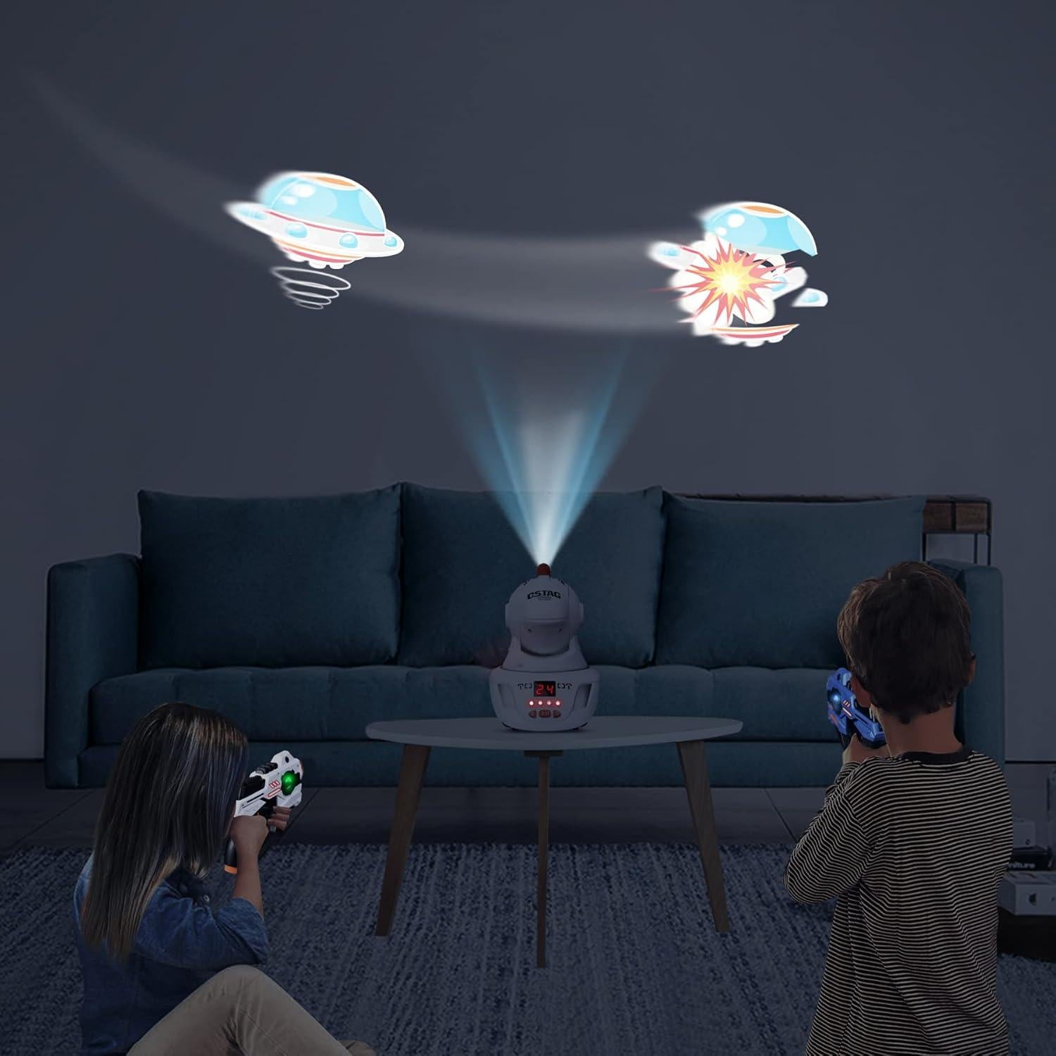 Laser Tag, 2 Lazer Toy Gun of Projector with Digital LED Score Display, Gifts for Kids, Teens, Adults, Shooting Battle Games with 3 Targets, Birthday Gift Toys for 6 7 8 9 10 11 12+Year Old Boys Girls