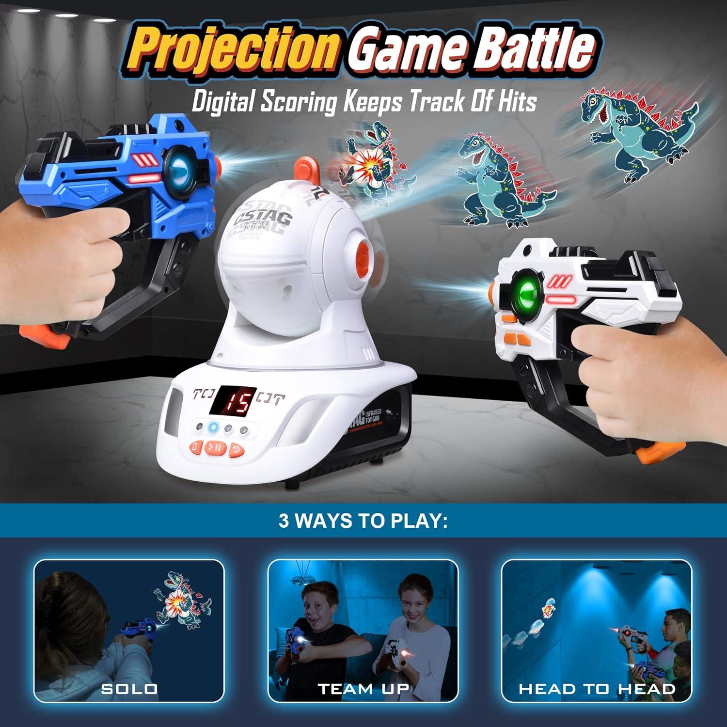 Laser Tag, 2 Lazer Toy Gun of Projector with Digital LED Score Display, Gifts for Kids, Teens, Adults, Shooting Battle Games with 3 Targets, Birthday Gift Toys for 6 7 8 9 10 11 12+Year Old Boys Girls