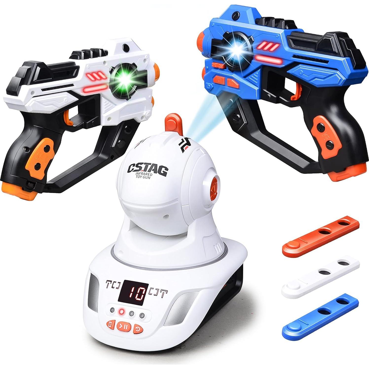 Laser Tag, 2 Lazer Toy Gun of Projector with Digital LED Score Display, Gifts for Kids, Teens, Adults, Shooting Battle Games with 3 Targets, Birthday Gift Toys for 6 7 8 9 10 11 12+Year Old Boys Girls