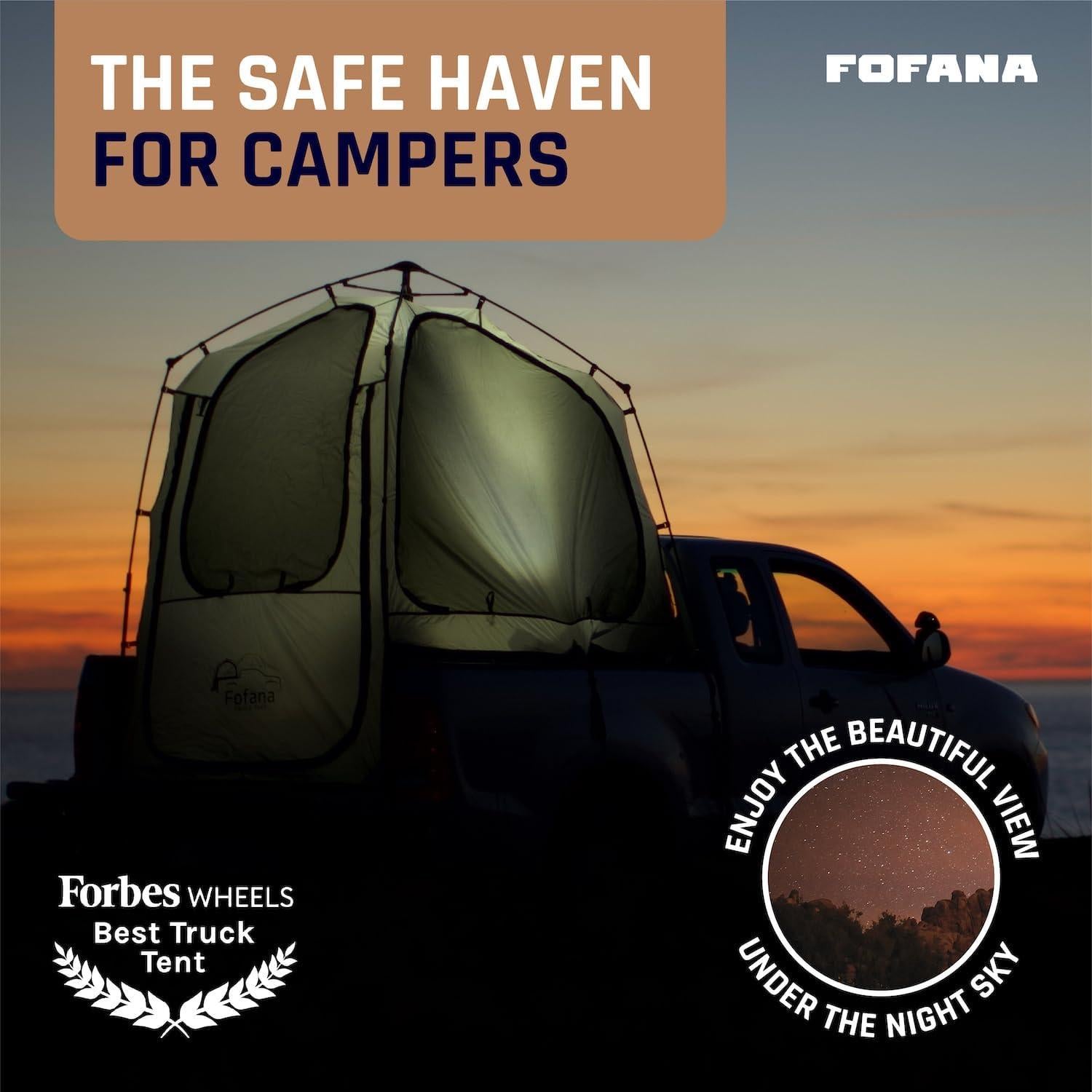 Carpa Fofana para Cama de Camioneta - Tamaño Medio - Impermeable