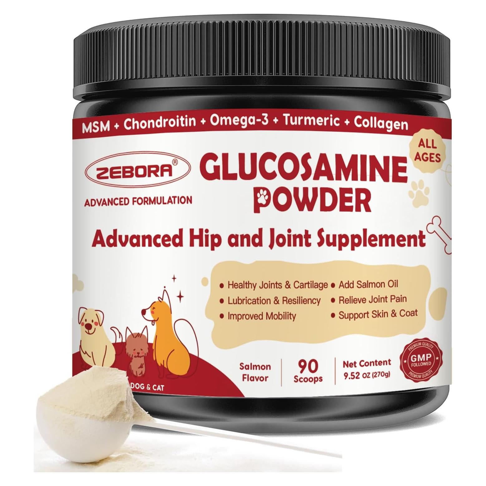 Suplemento Articular para Perros ZEBORA 270g - Glucosamina, Omega-3