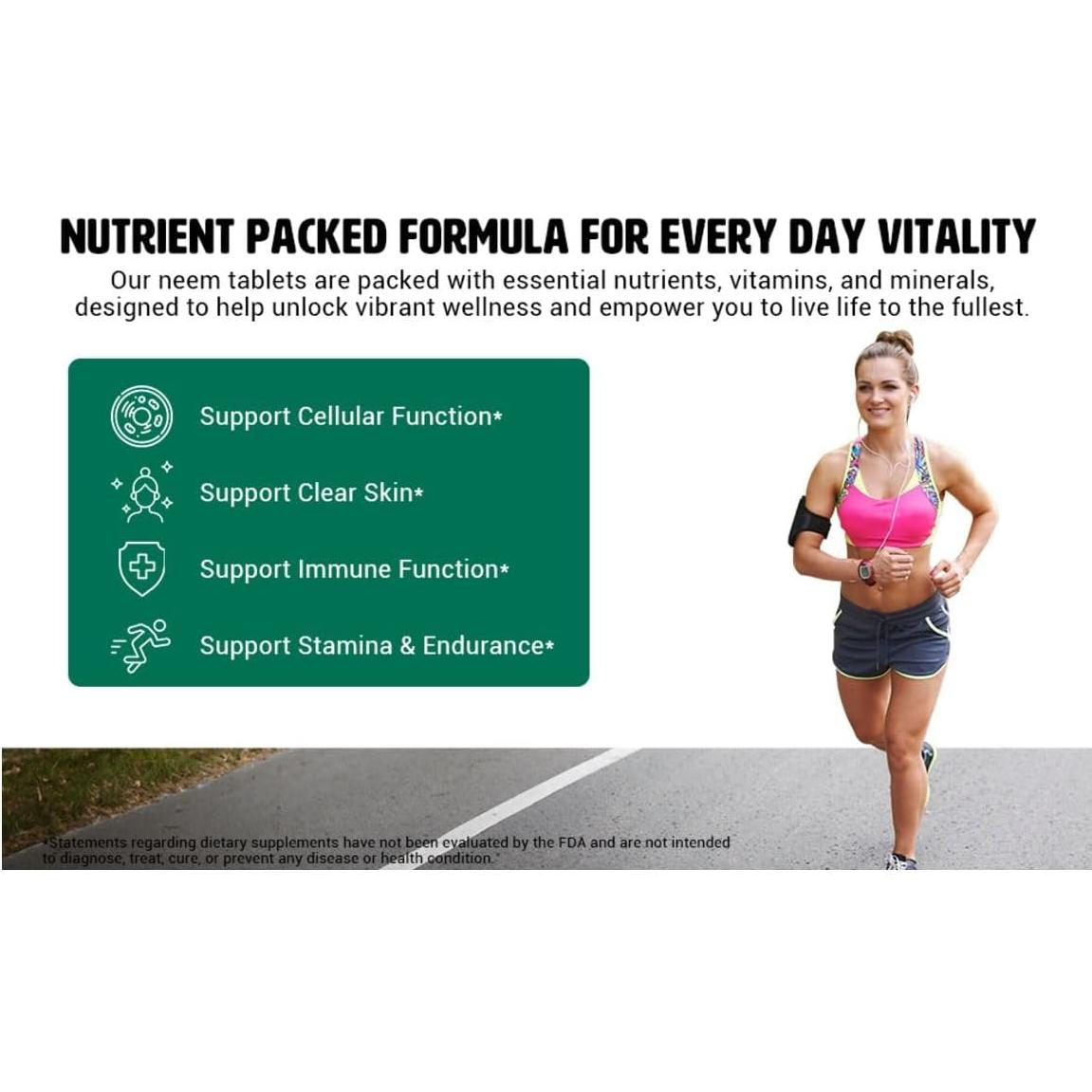 Tabletas de Neem y Tulsi Genius Nature 300 Pastillas 1000 mg