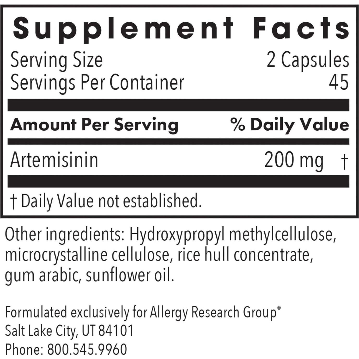 Suplemento de Artemisinina 200 mg Grupo de Investigación 90 Cápsulas