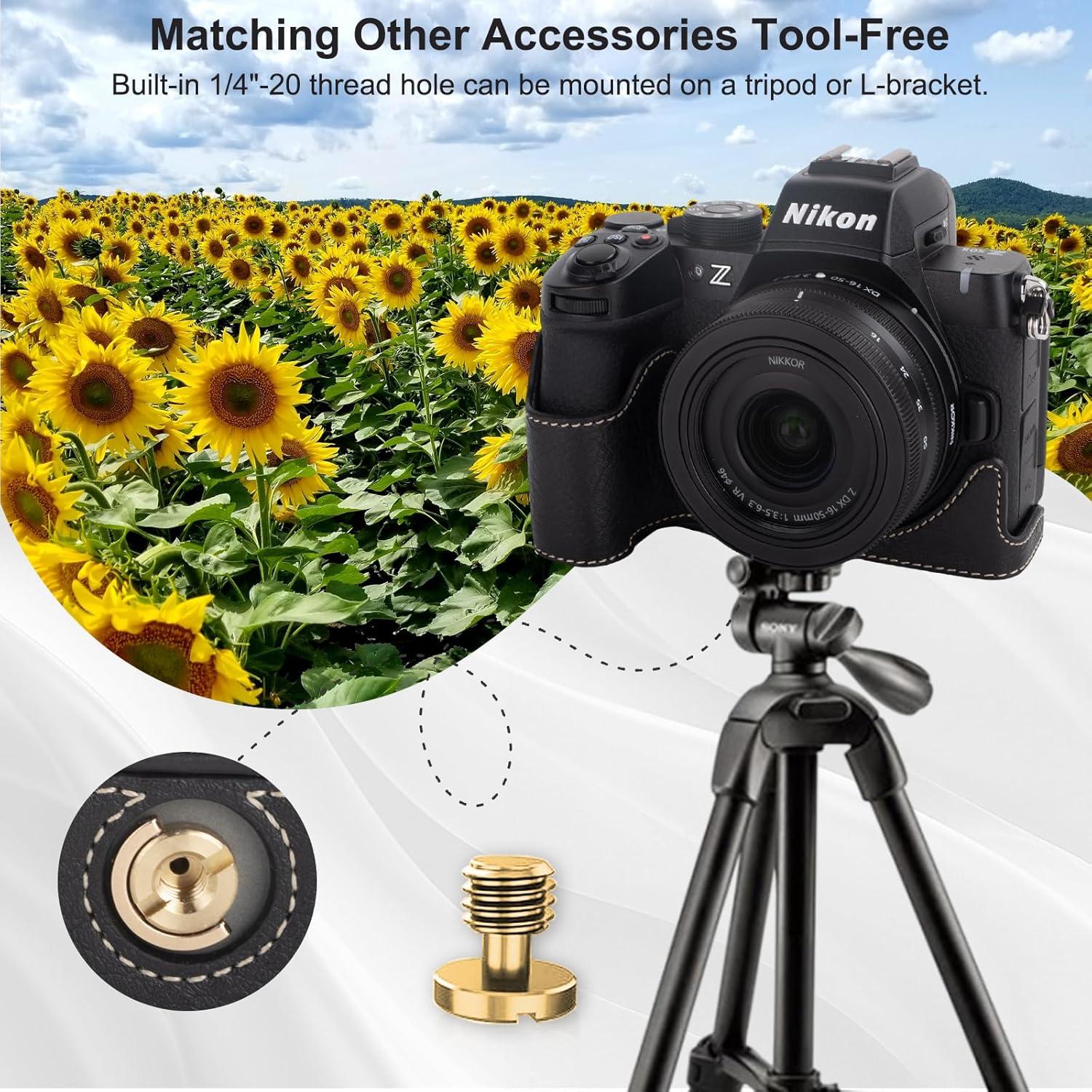 Funda Media Protectora VOVMOEYA para Cámara Nikon Z50 II - PU Retro