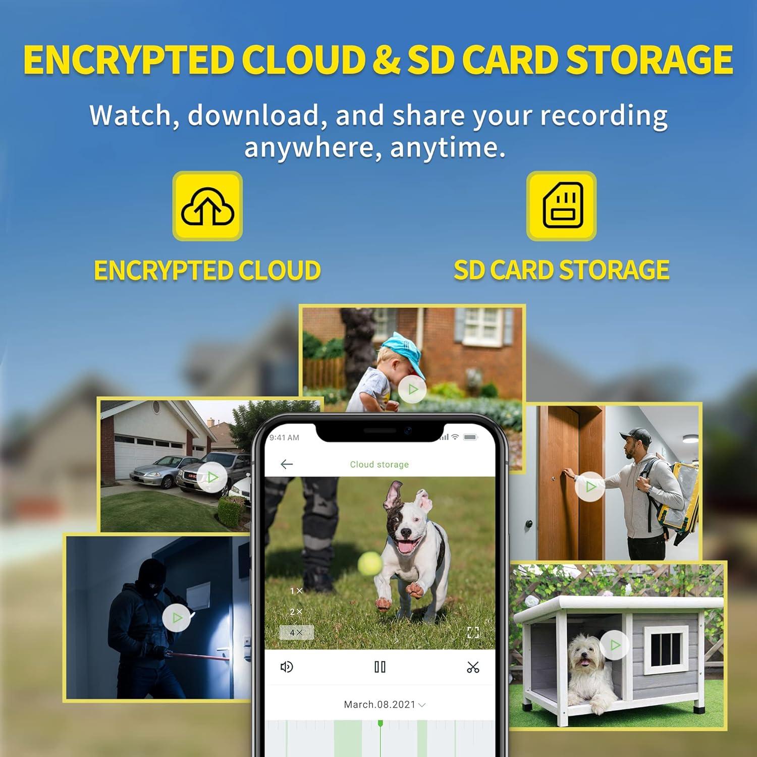 Cámara de Seguridad Exterior Septekon 2K WiFi IP66 con Audio