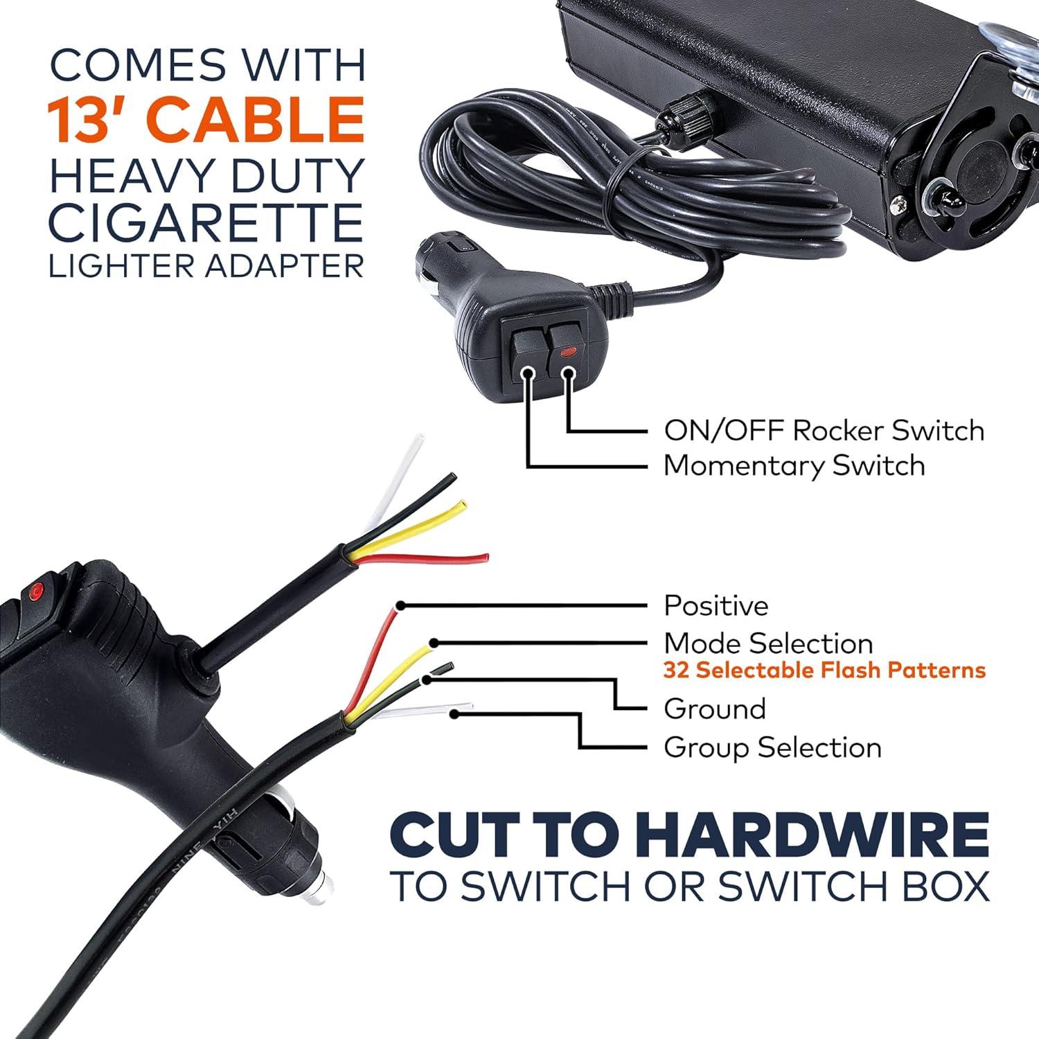 Luz Estroboscópica LED LAMPHUS SBWL26 12W Ámbar 32 Modos