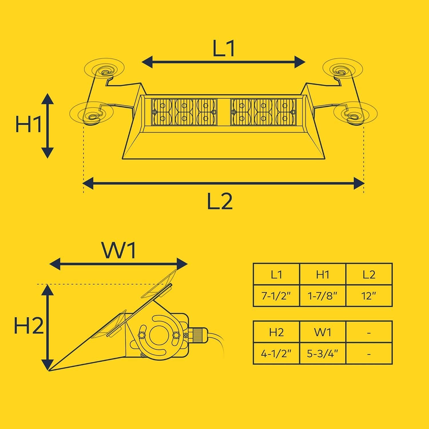 Luz Estroboscópica LED LAMPHUS SBWL26 12W Ámbar 32 Modos
