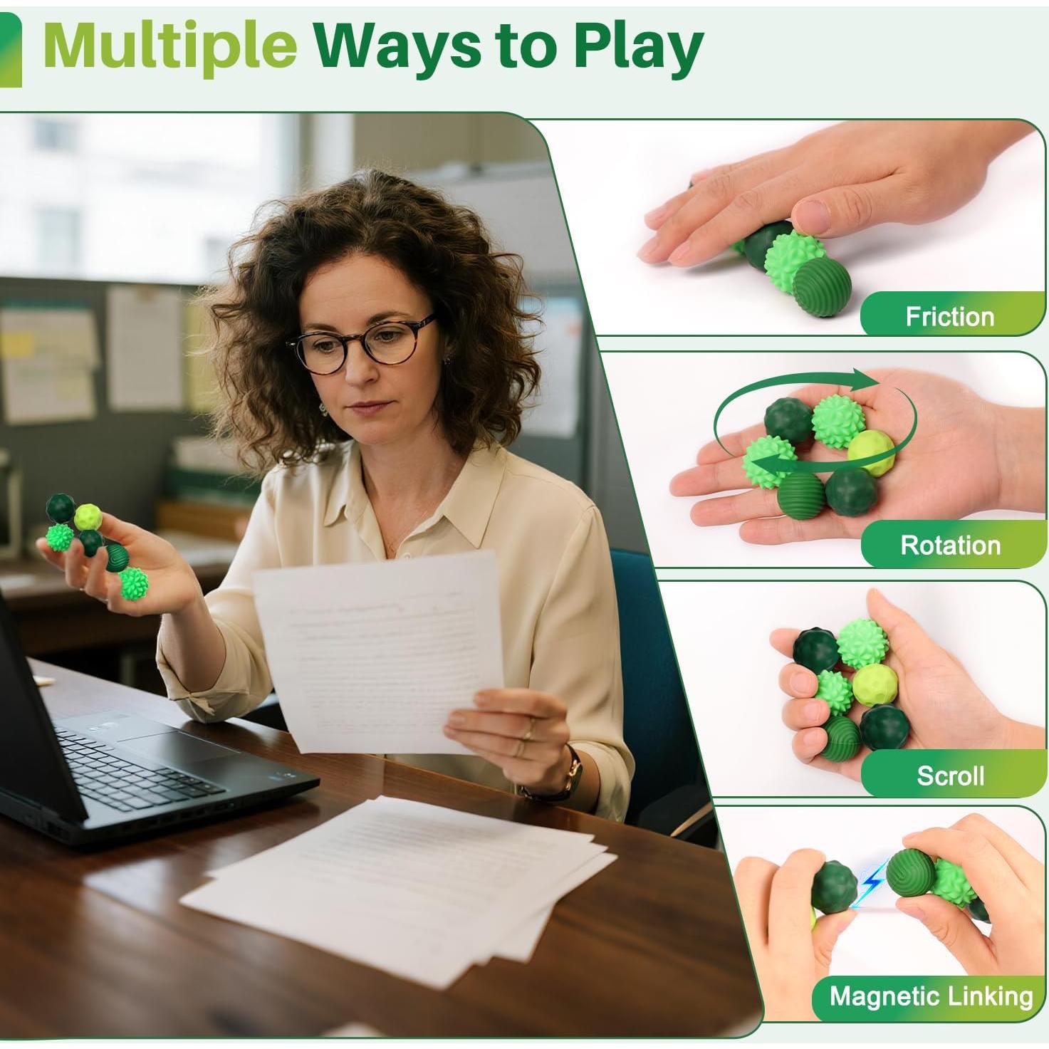 Pelotas Sensoriales Magnéticas de Silicona 6PCS Alivio Estrés