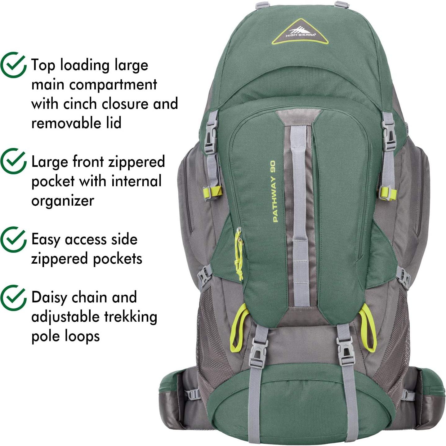 Mochila de senderismo High Sierra Pathway 90L Pino/Pizarra