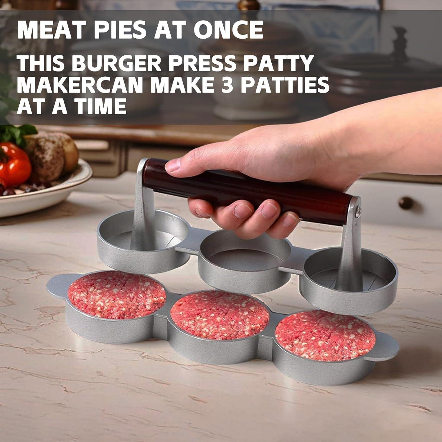 Mini Prensa de Hamburguesas HERMARM 3 Moldes 6.6 cm Antiadherente