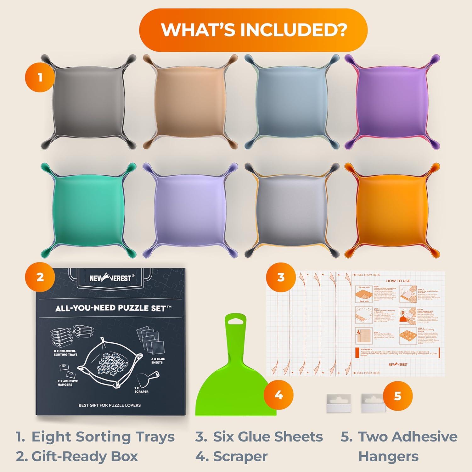 Juego de Rompecabezas Newverest con 8 Bandejas y 6 Hojas