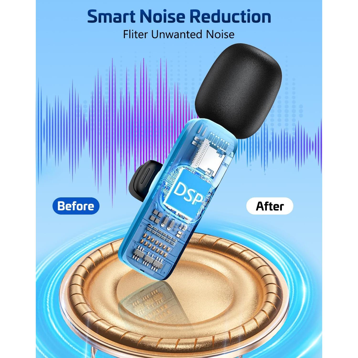 Micrófono Lavalier Inalámbrico HONGJIEYUAN para iPhone - Clip-on, 11.4x8.4 cm