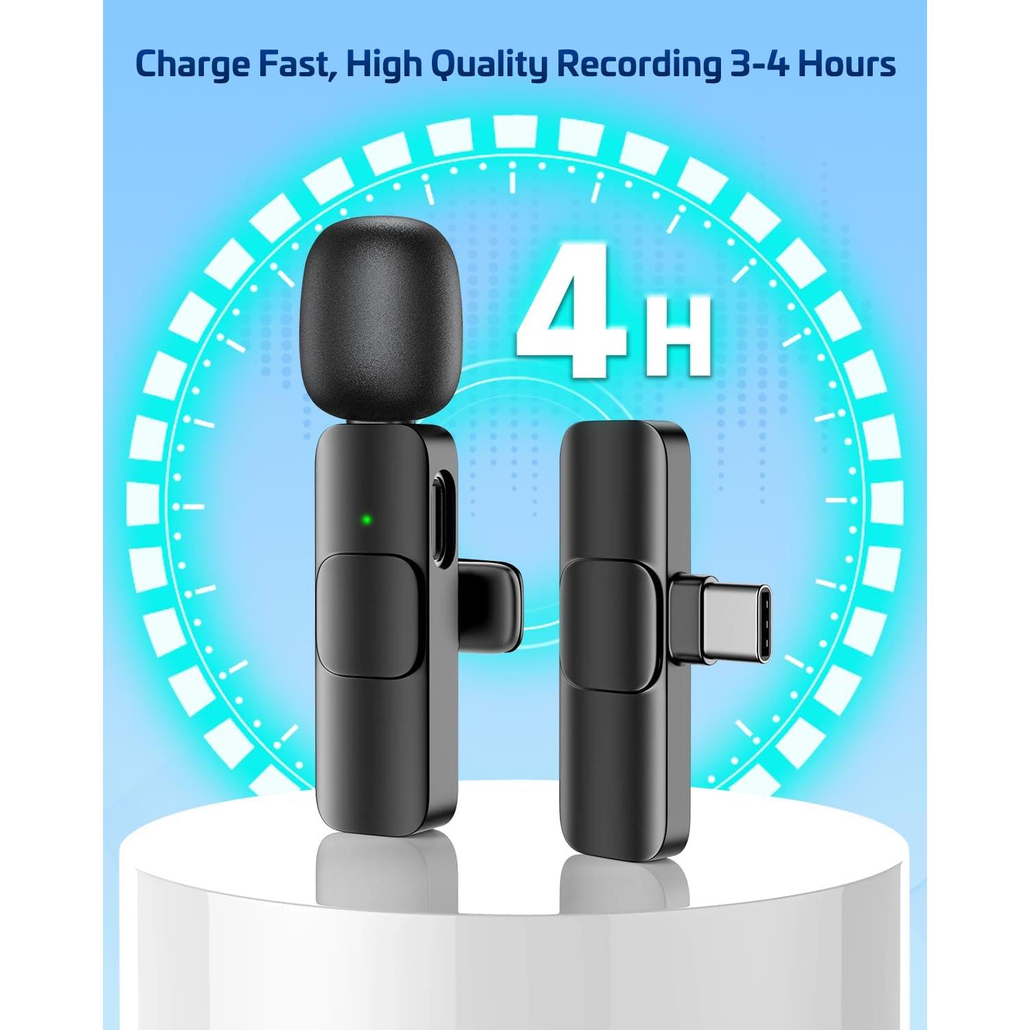 Micrófono Lavalier Inalámbrico HONGJIEYUAN para iPhone - Clip-on, 11.4x8.4 cm