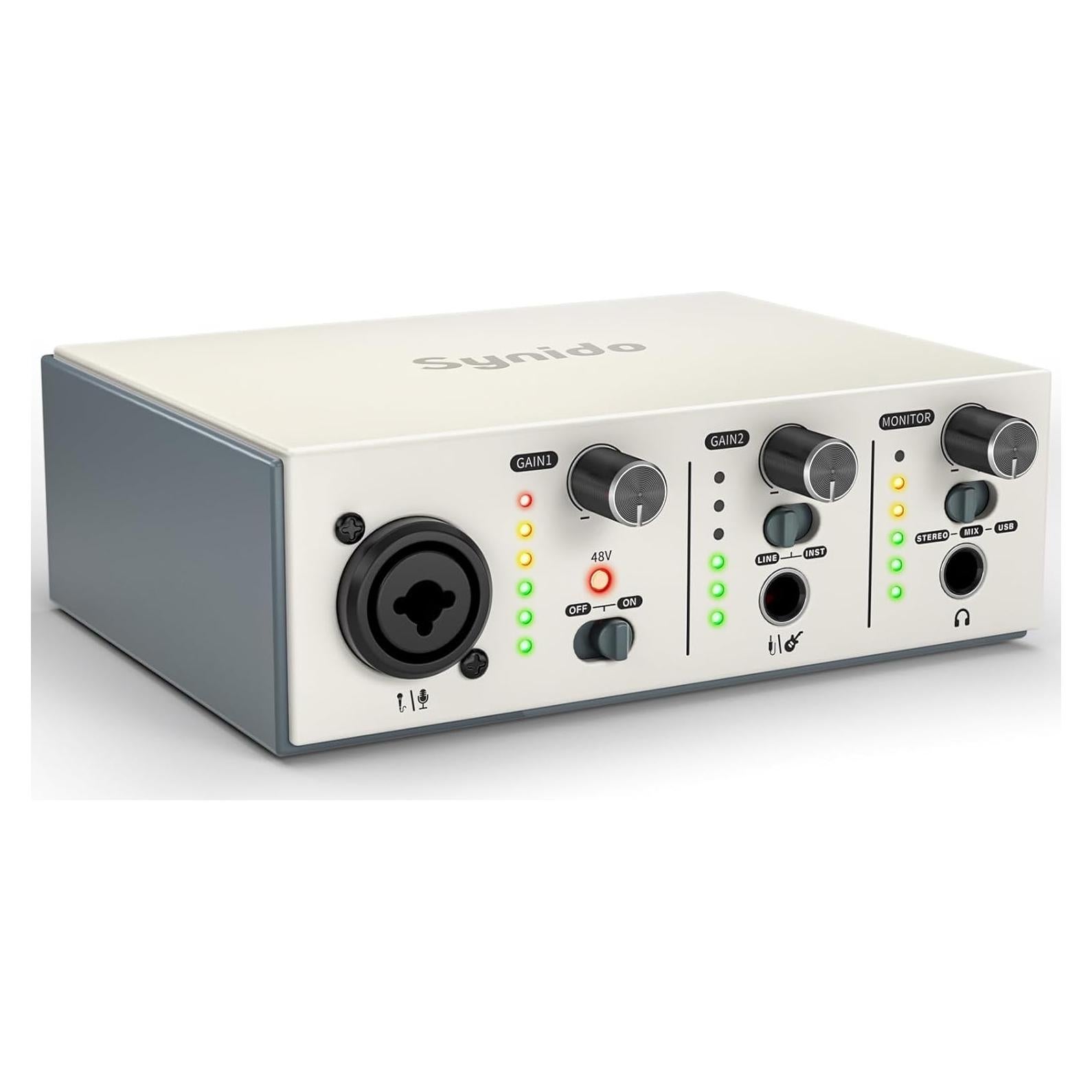 Interfaz de Audio USB C Synido Solo 24bit 48kHz Plata