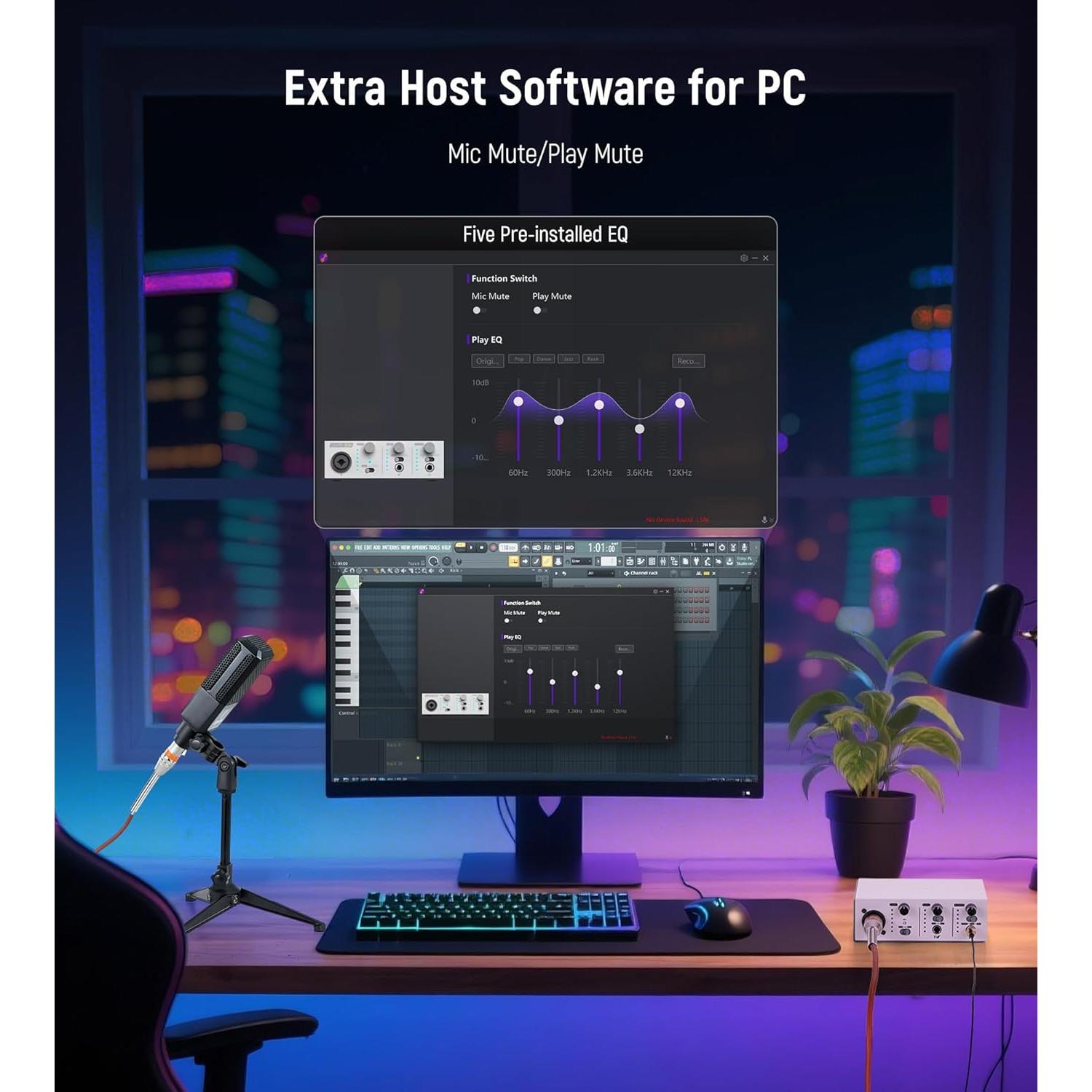 Interfaz de Audio USB C Synido Solo 24bit 48kHz Plata