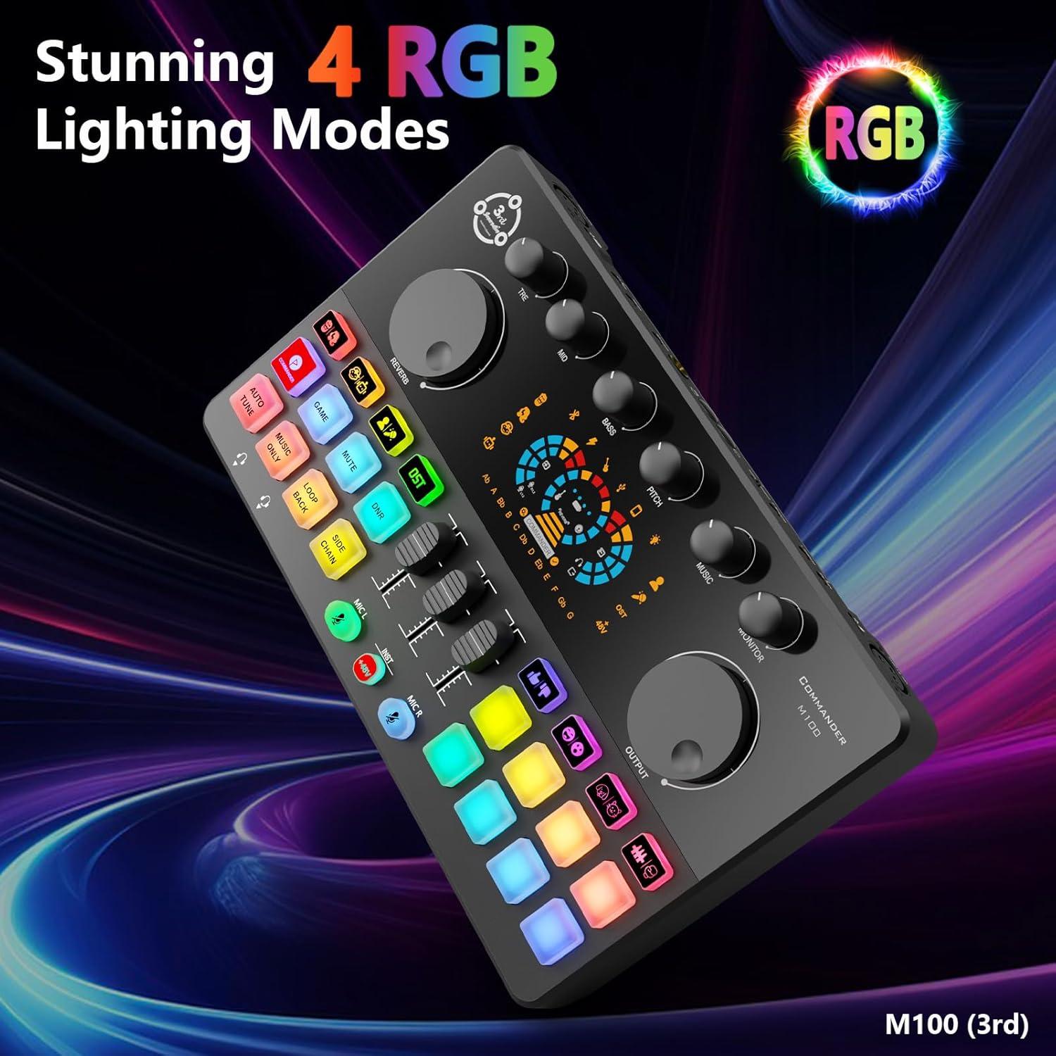 Paquete de Podcast COMMANDER M100 - Interfaz y Micrófono 3.5mm