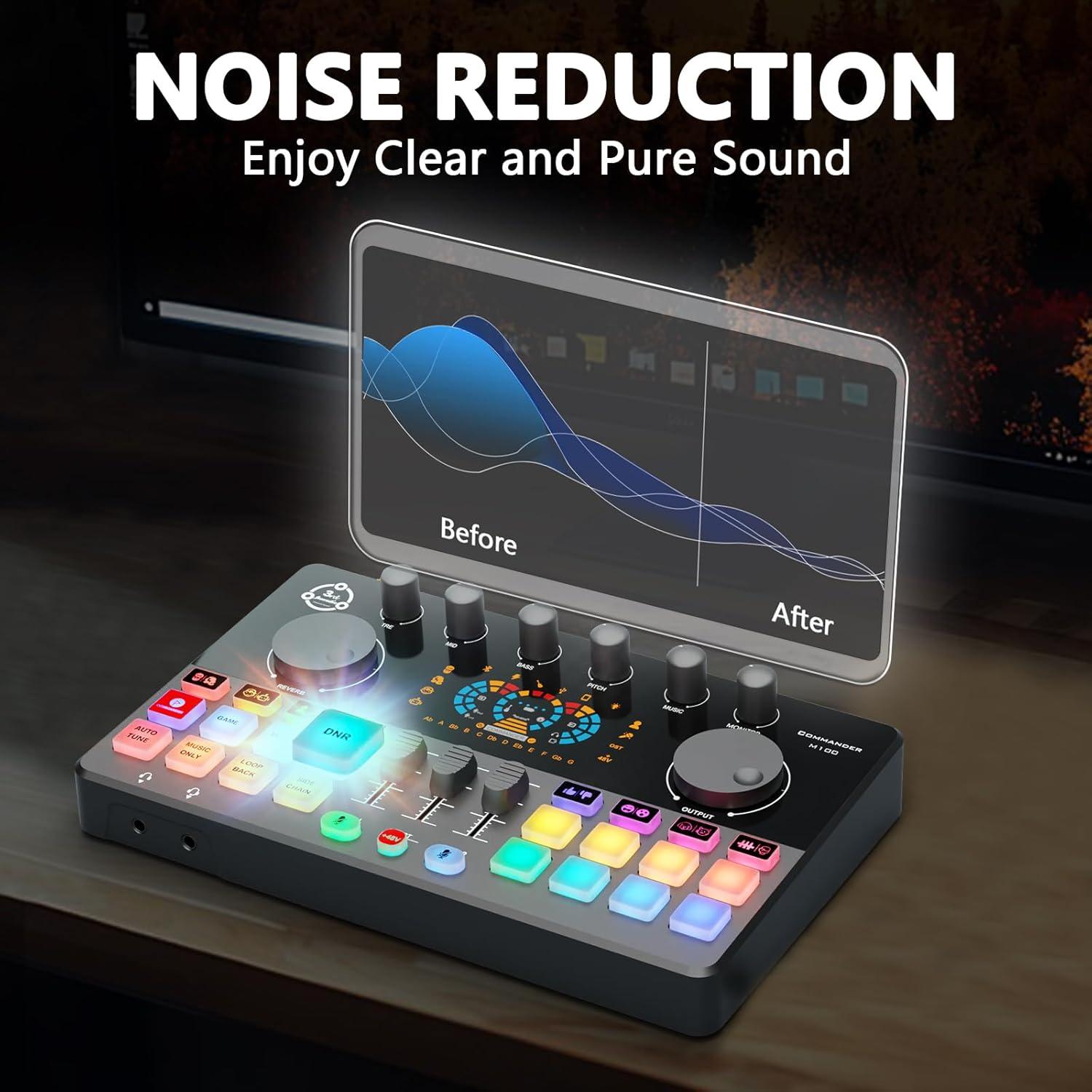 Paquete de Podcast COMMANDER M100 - Interfaz y Micrófono 3.5mm