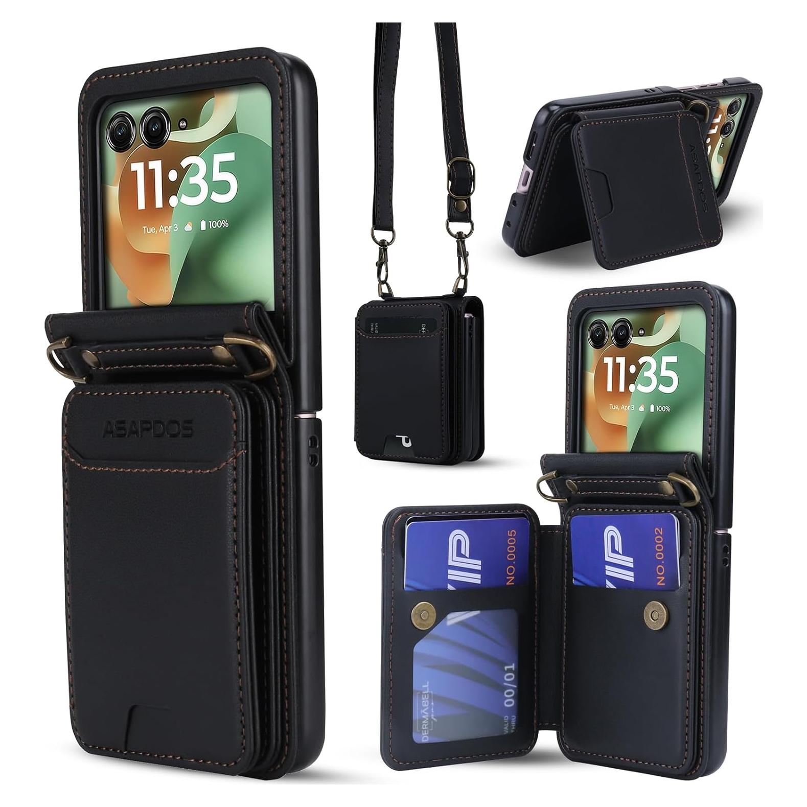 Funda Cartera ASAPDOS para Motorola Razr 2024/2025 - Negro