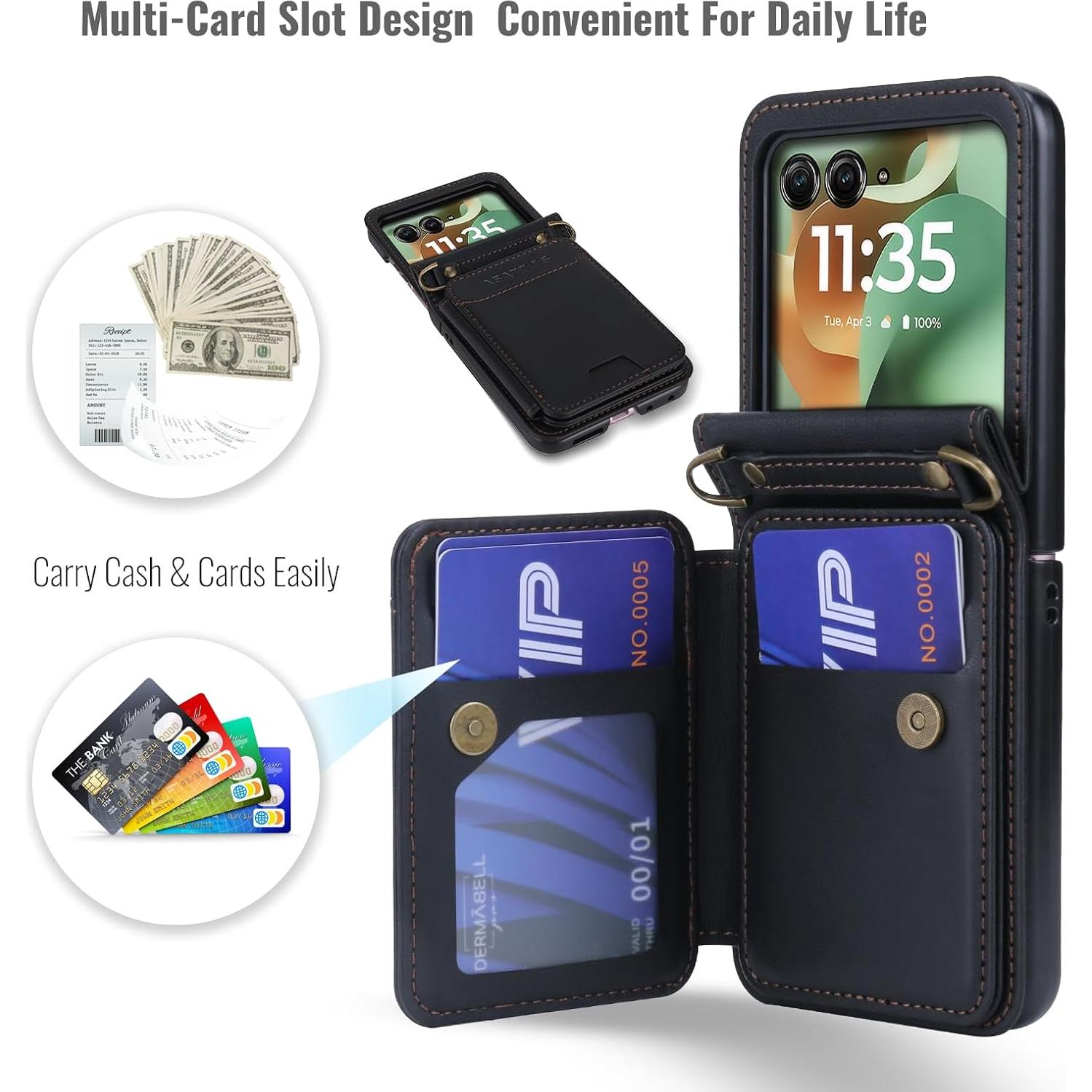 Funda Cartera ASAPDOS para Motorola Razr 2024/2025 - Negro