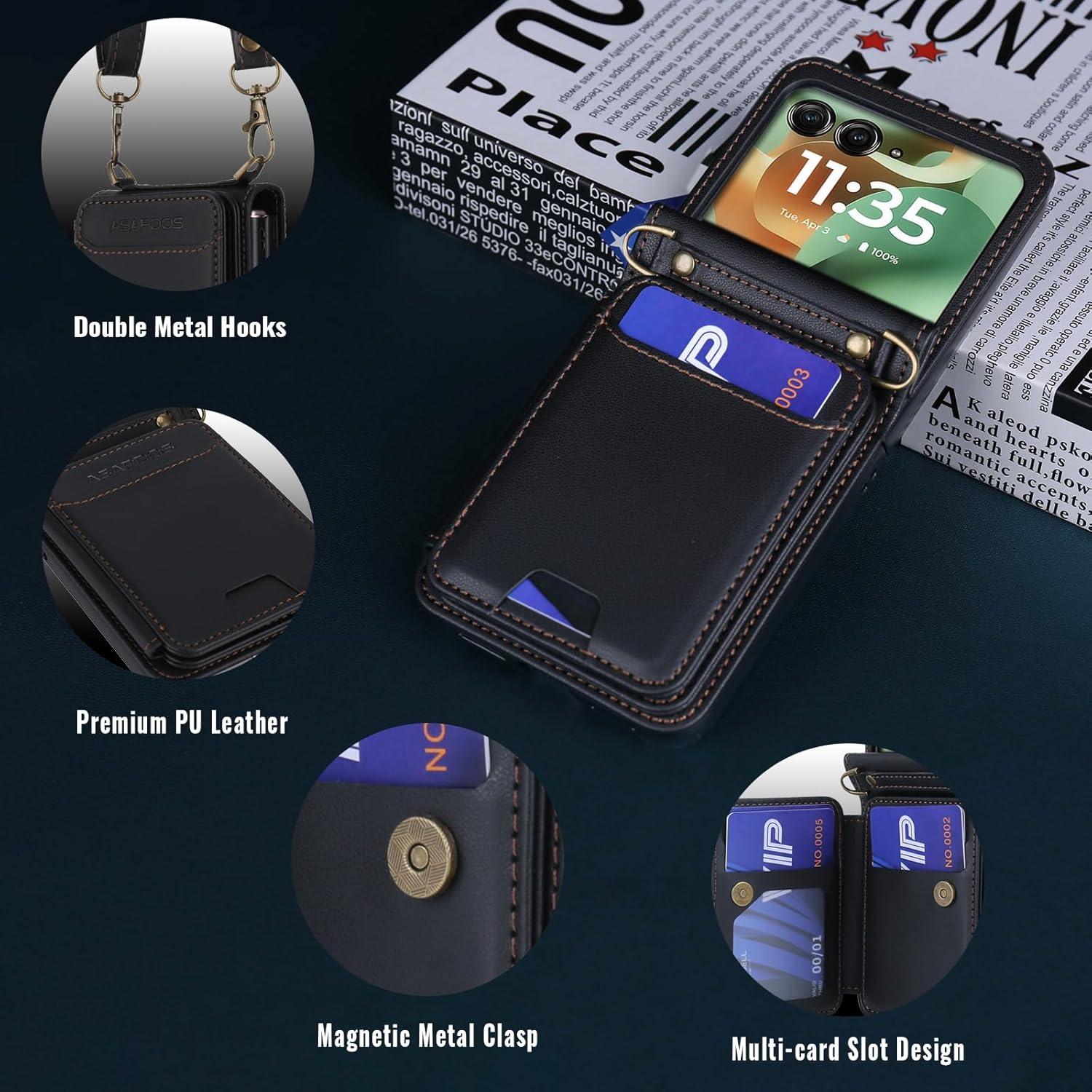 Funda Cartera ASAPDOS para Motorola Razr 2024/2025 - Negro