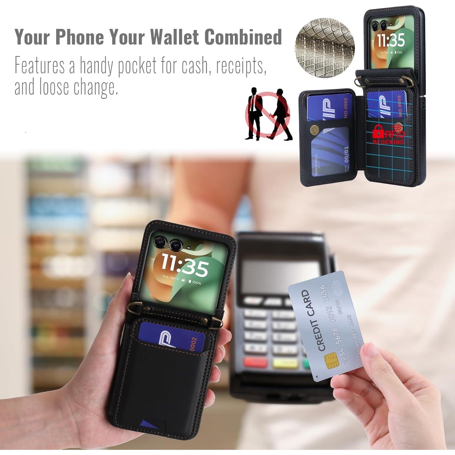 Funda Cartera ASAPDOS para Motorola Razr 2024/2025 - Negro