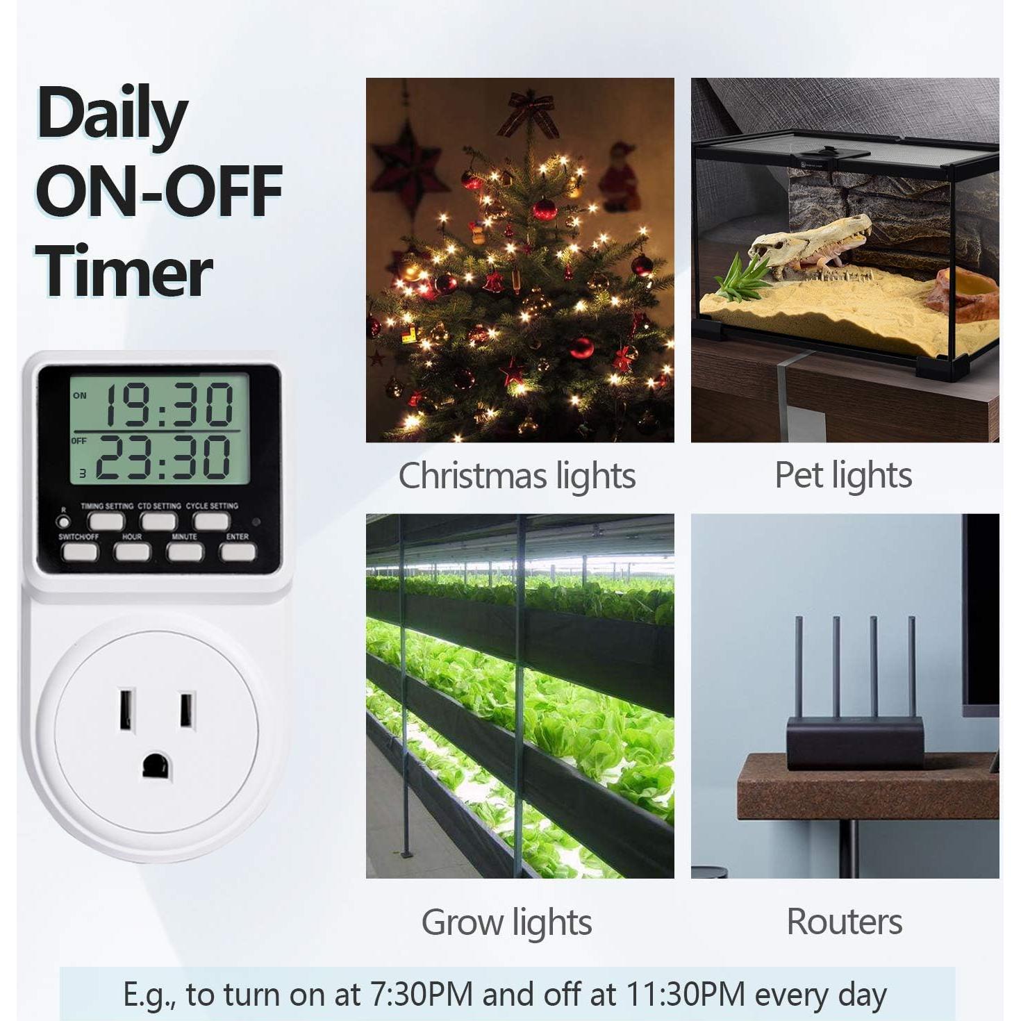 Temporizador Digital Programable Techbee 24h 15A 1 Paquete