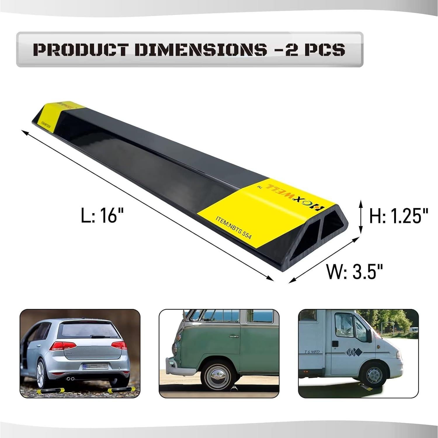 Tope de Estacionamiento HOXWELL 40.64 cm - Juego de 2 Unidades