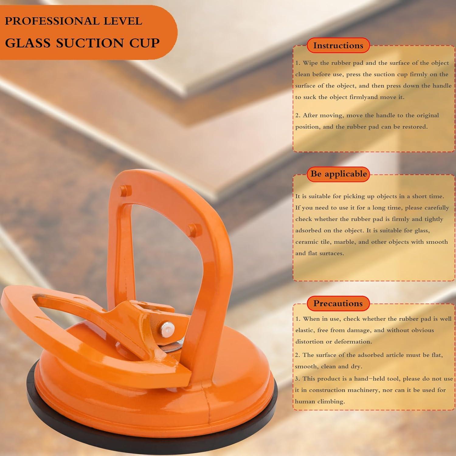 Elevador de Ventosas de Vidrio Aluminio 2Pack 50kg Naranja