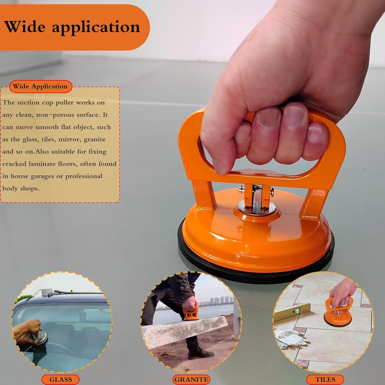 Elevador de Ventosas de Vidrio Aluminio 2Pack 50kg Naranja