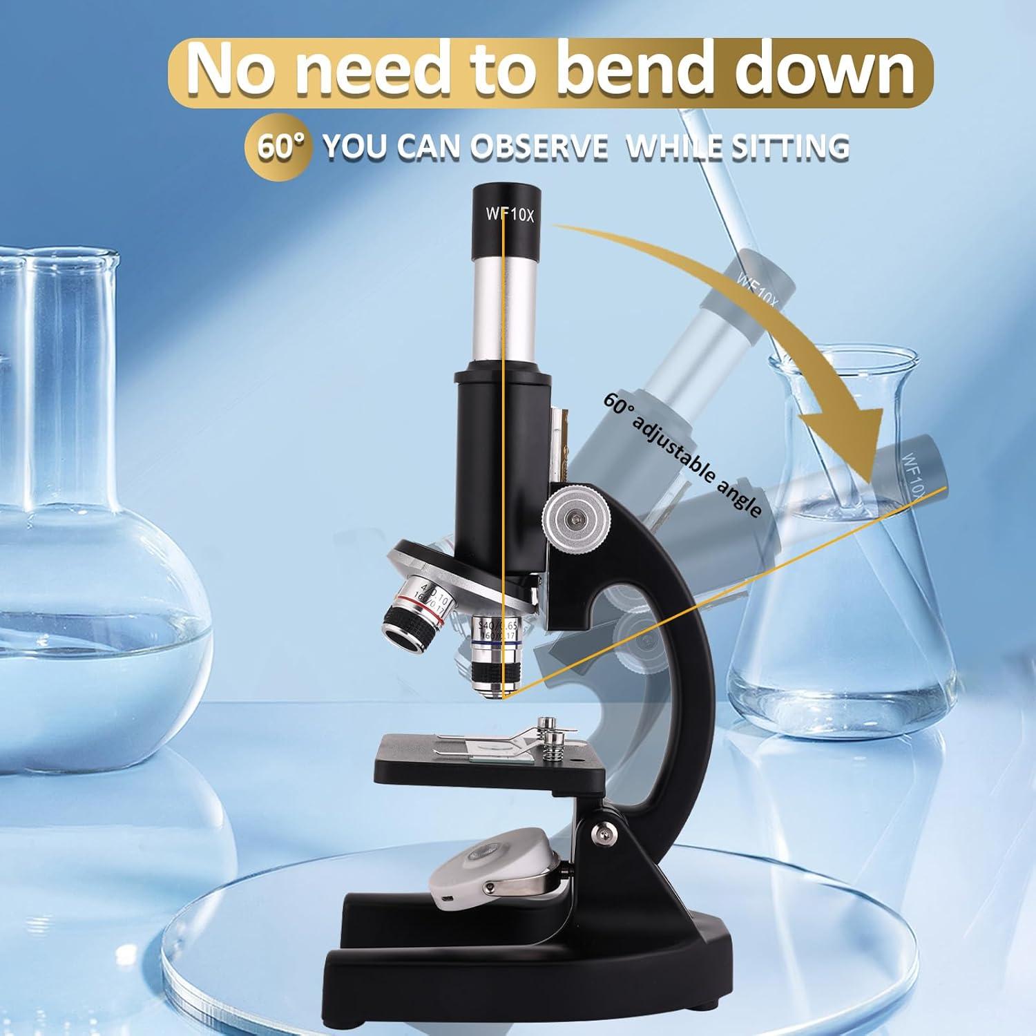 Microscopio OOZSTAR 40X-2500X con Pantalla 4.3" y Cámara 5MP